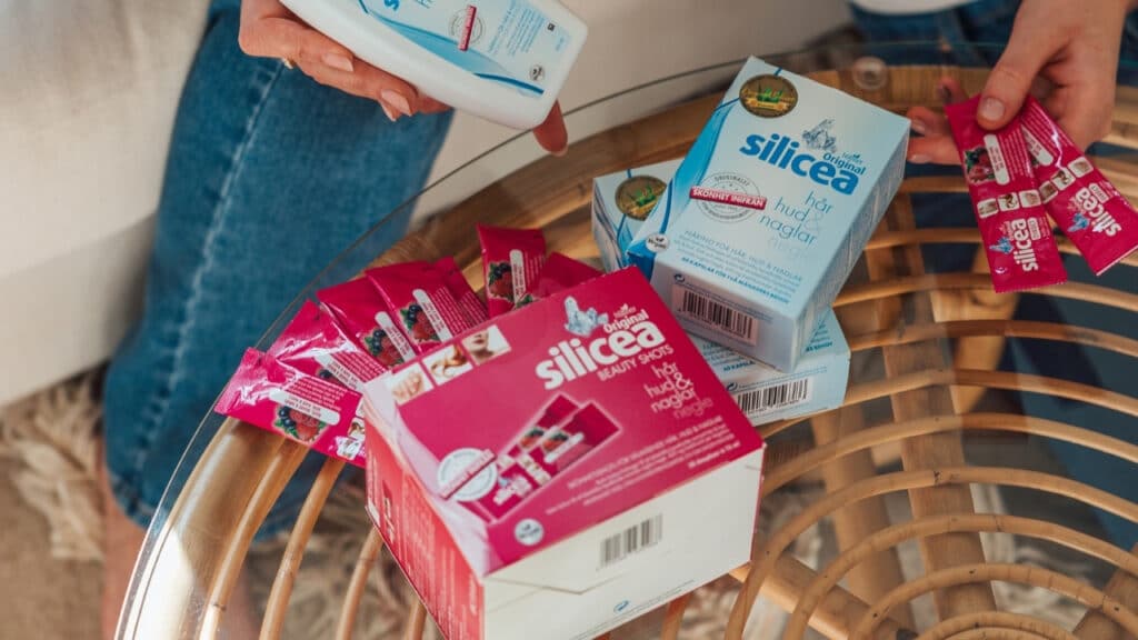 Original Silicea Beauty Shots i dospåsar – flytande kisel för hår, hud och naglar med naturligt fruktkoncentrat.