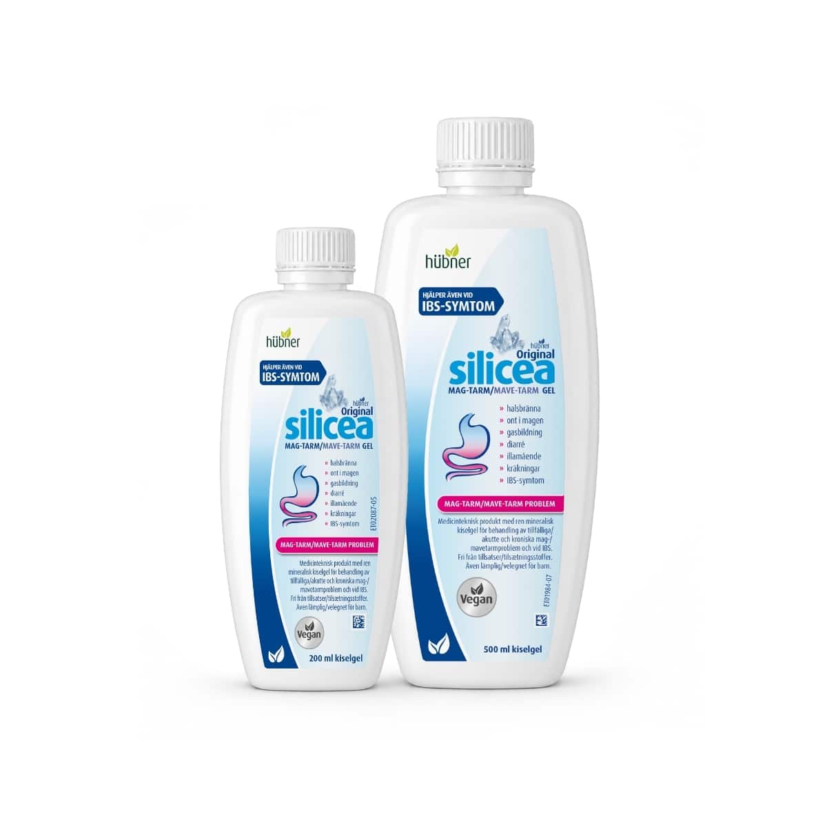 Silicea Mag-Tarm gel i 200 ml och 500 ml flaskor