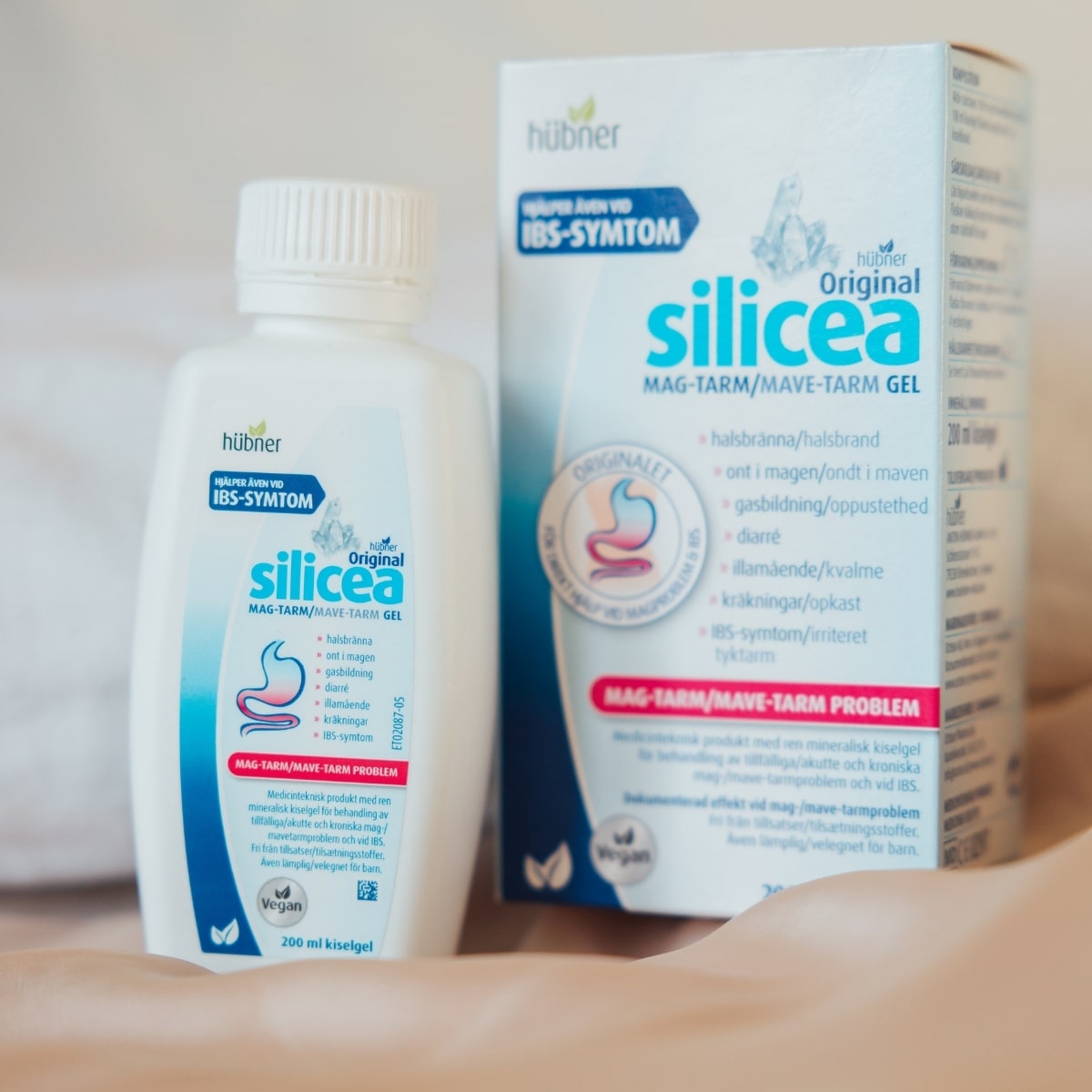 Silicea Mag-Tarm gel med flaska och förpackning
