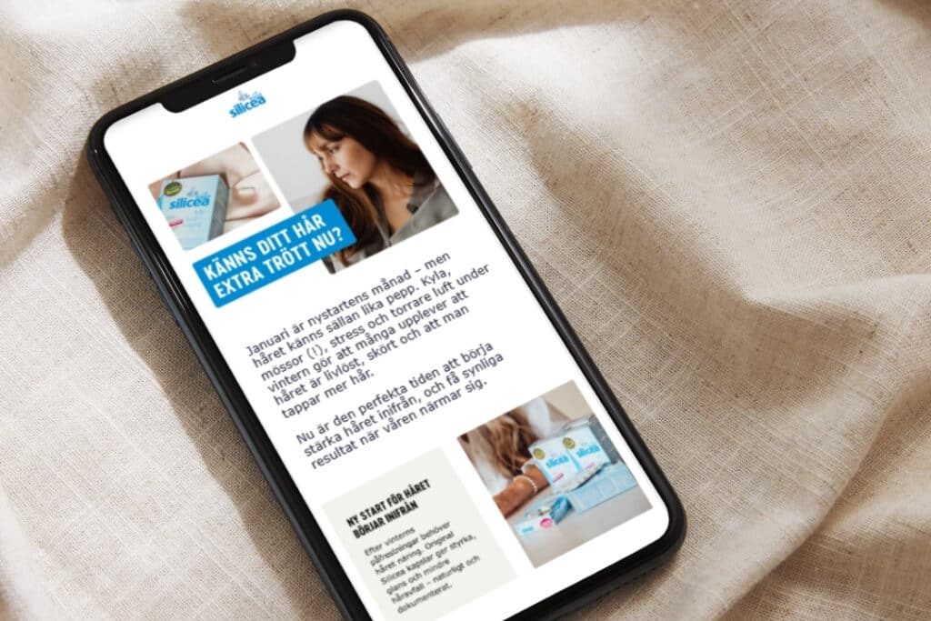 Siliceas nyhetsbrev i smartphone