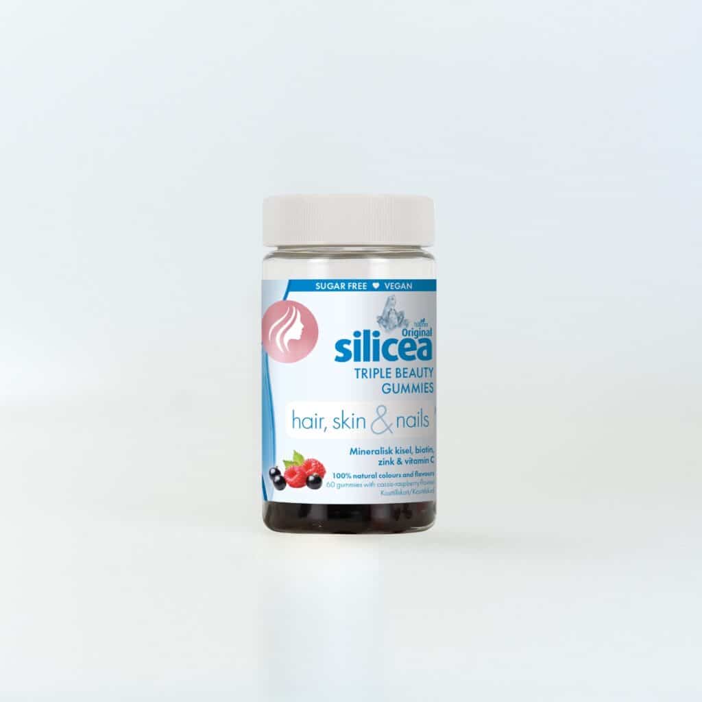 Original Silicea Triple Beauty Gummies burk – kosttillskott för hår, hud och naglar med kisel, biotin och zink